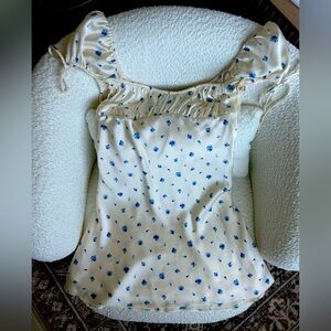 Zara floral cottage core satin dress.